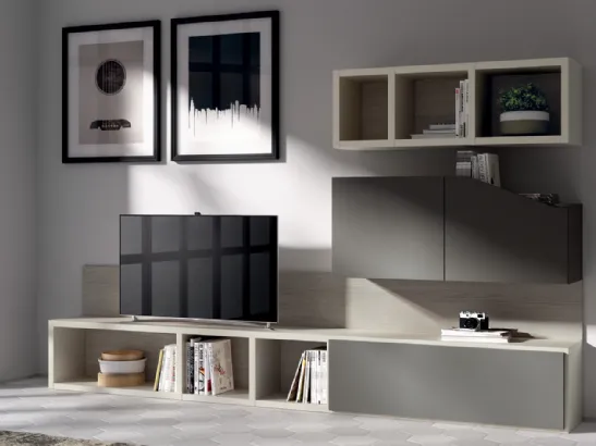 Parete Attrezzata Living Flux in decorativo Olmo Jaipur di Scavolini