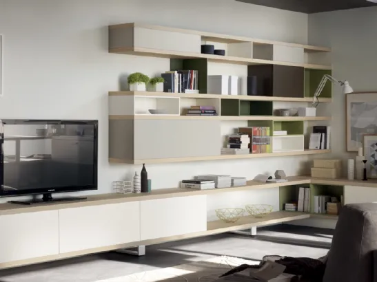 Parete Attrezzata Living Foodshelf in Frassino Natura di Scavolini