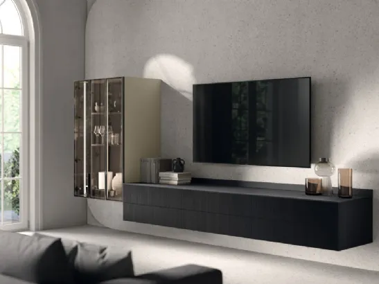 Parete Attrezzata Living Musa in Rovere Berry di Scavolini