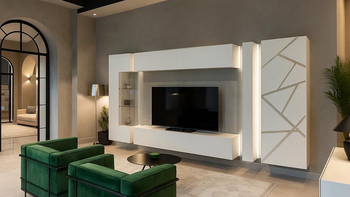 Parete Attrezzata Soggiorno Bianco di Voltan