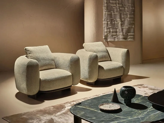 Poltrona Daku Lounge in tessuto imbottito di Nature Design