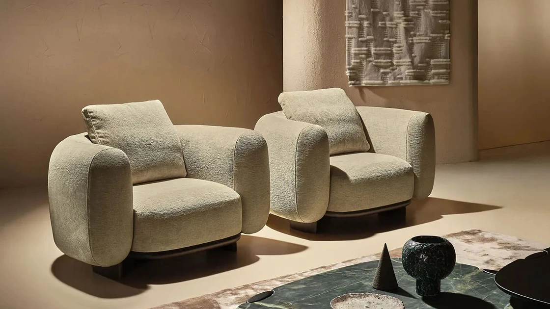 Poltrona Daku Lounge in tessuto imbottito di Nature Design