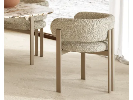 Sedia con braccioli in tessuto Bay Metal Armchair di Nature Design