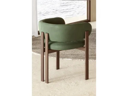 Sedia con braccioli in pelle Bay Wood Armchair di Nature Design