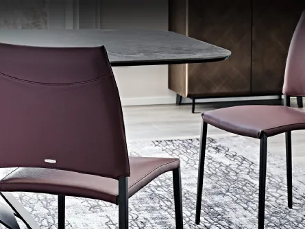 Sedia in pelle imbottita Sally di Cattelan Italia