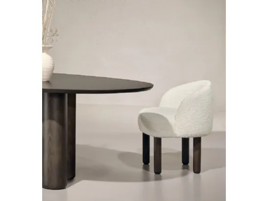 Sedia in tessuto con gambe in frassino Pebble di Nature Design