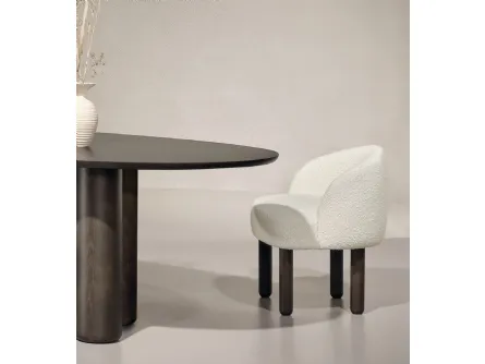 Sedia in tessuto con gambe in frassino Pebble di Nature Design