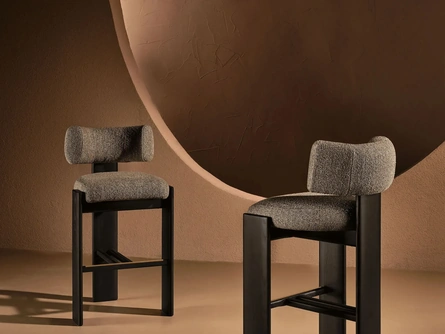 Sgabello Trine Stool in tessuto imbottito di Nature Design