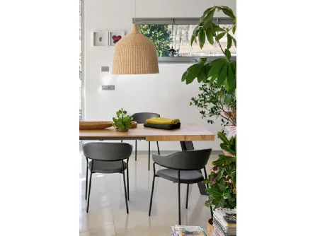 Tavolo allungabile in legno di faggio con top in nobilitato rovere naturale Bold di Connubia