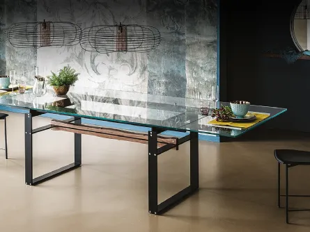 Tavolo con piano in vetro allungabile Jerez Drive di Cattelan Italia