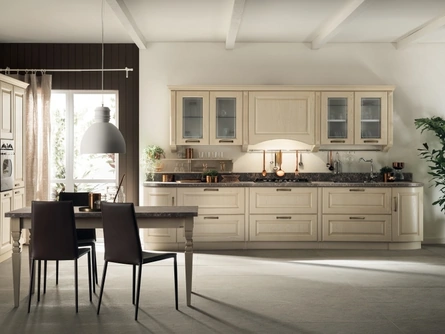 Cucina Classica ad angolo Madeleine 04 in Frassino Bianco Burro di Scavolini