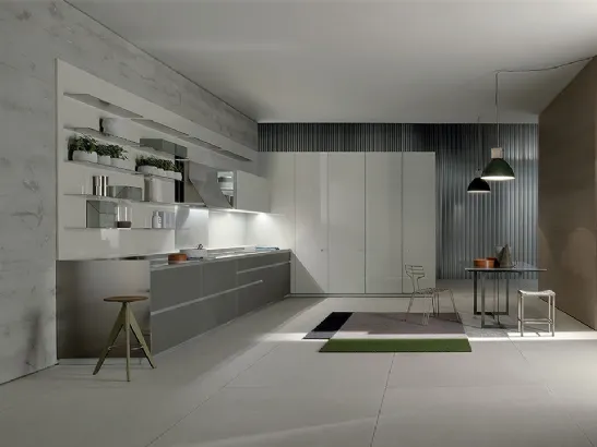 Cucina Design lineare Icon 04 in laccato opaco di Ernestomeda