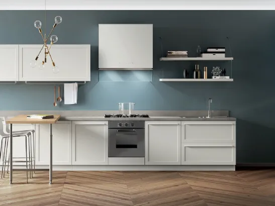 Cucina Moderna Carattere Bianco Prestige con penisola di Scavolini