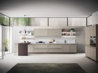 Cucina Moderna Carattere 13 in laccato opaco Visone di Scavolini