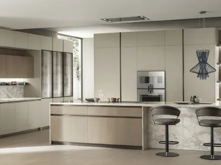 Cucina Moderna DeLinea in Biomalta Argilla Lima e Rovere Dune di Scavolini
