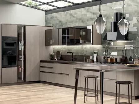 Cucina Moderna Diesel Open Workshop Rovere Gessato di Scavolini