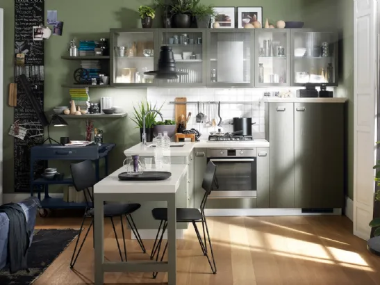 Cucina Moderna Diesel Social Kitchen in Rovere laccato Tempera Grey di Scavolini