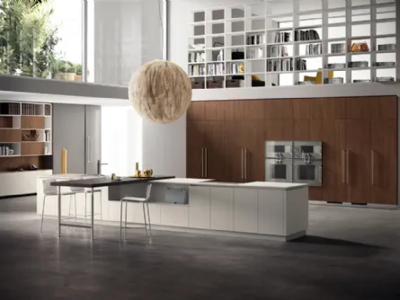 Cucina Moderna Liberamente Bianco Malè e Noce Sunset di Scavolini