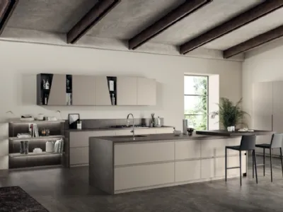 Cucina Moderne Liberamente 10 Visone ed Antracite di Scavolini