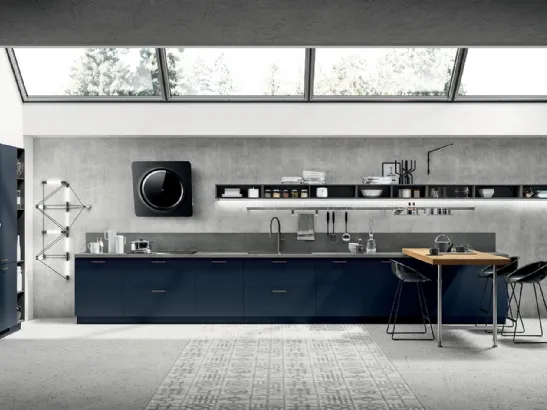 Cucina Moderna Mood in laccato Blu Moon di Scavolini