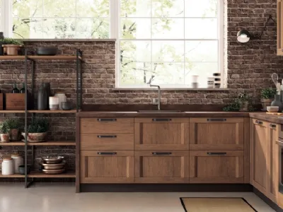 Cucina Moderna angolare Sax 03 in decorativo Rovere Land di Scavolini