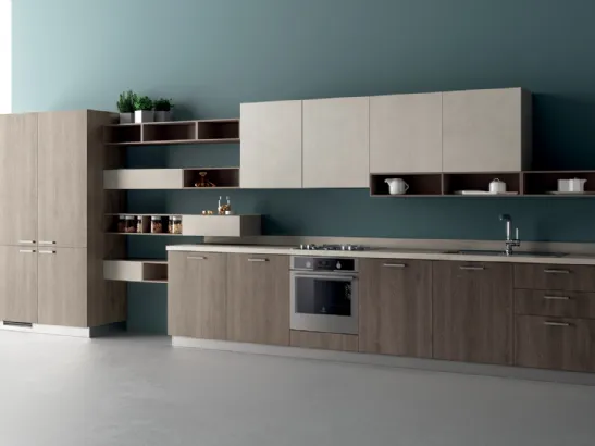 Cucina su misura Mood in Rovere Season ed Azimut di Scavolini