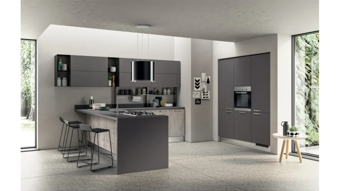 Cucina su misura con penisola Sax 05 di Scavolini
