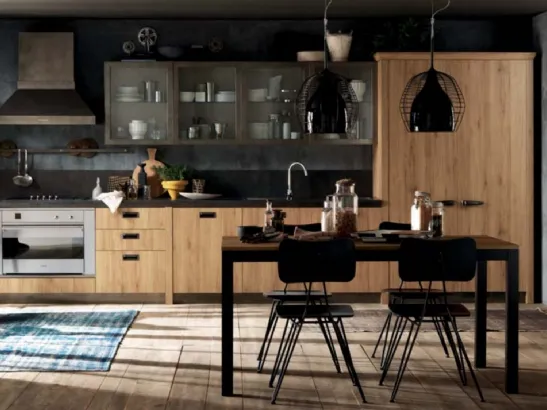 Cucina moderna con piano laminato in linea Diesel Social Kitchen 02 di Scavolini