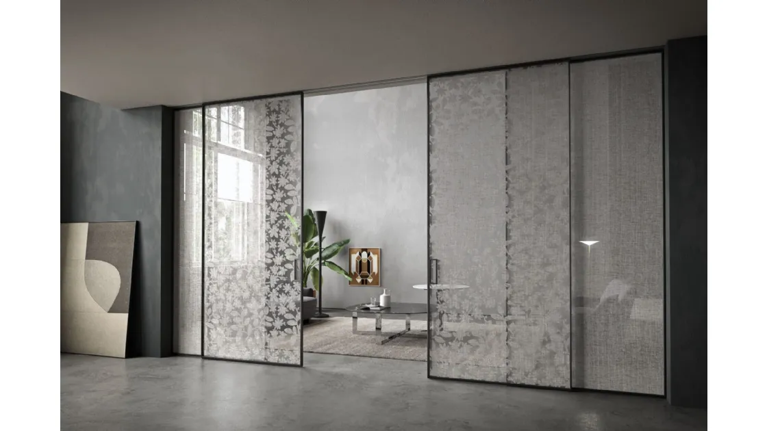 Porta per interni Manhattan Scorrevole Arabesco Lino di Henry Glass