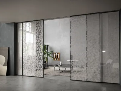 Porta per interni Manhattan Scorrevole Arabesco Lino di Henry Glass