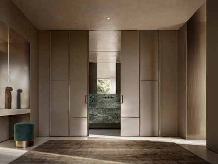 Porta per interni Manhattan Up Scorrevole in pelle di Henry Glass